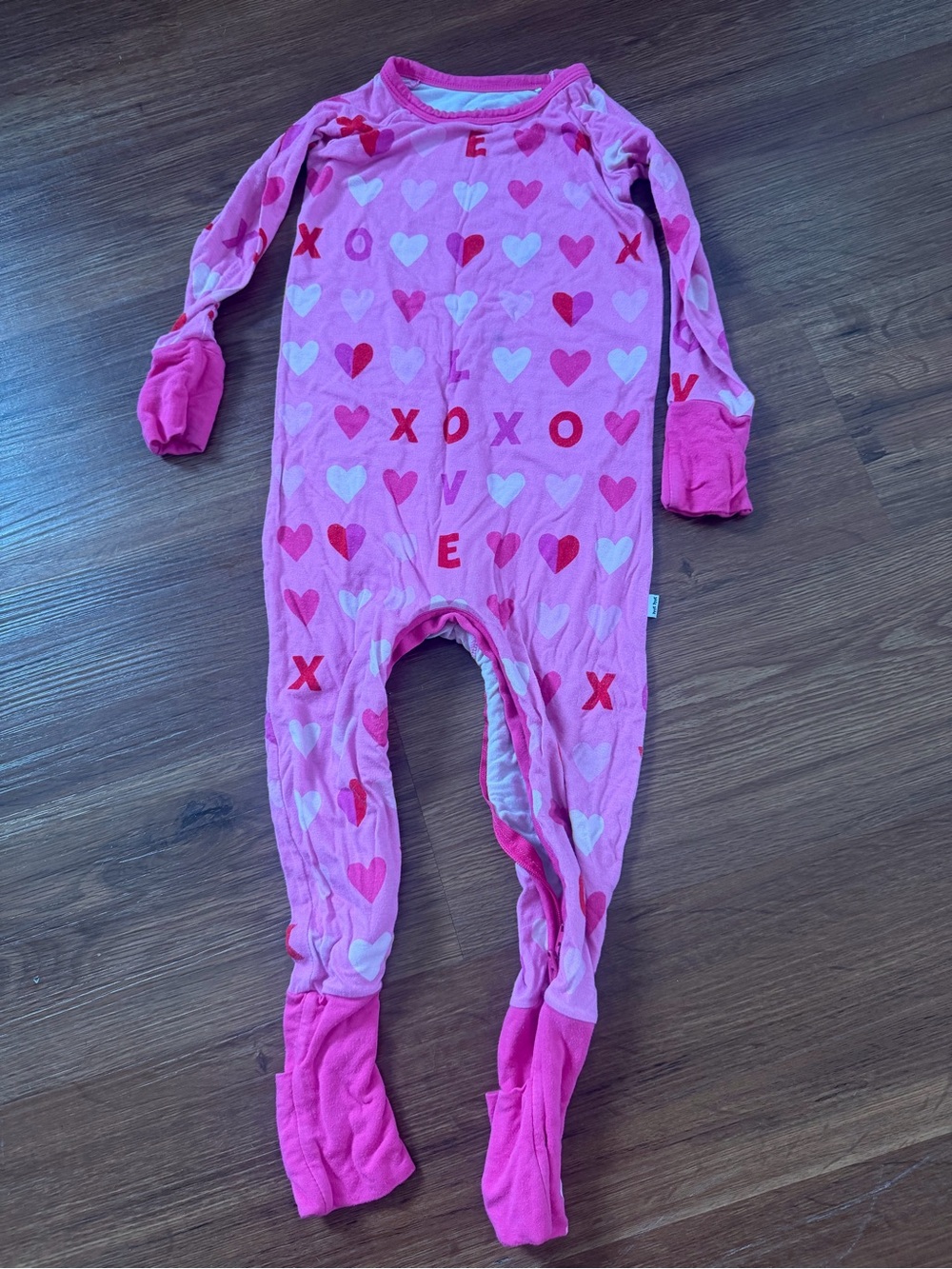 Little Sleepies Pink Heart & XOXO Footed One-Piece